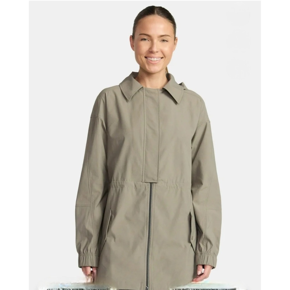 AVA Womens Hooded Anorak Jacket Lightweight Khaki Green Raincoat‎ L(12-14)